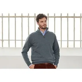 Green Melange half-zip wool sweater - KENNETH