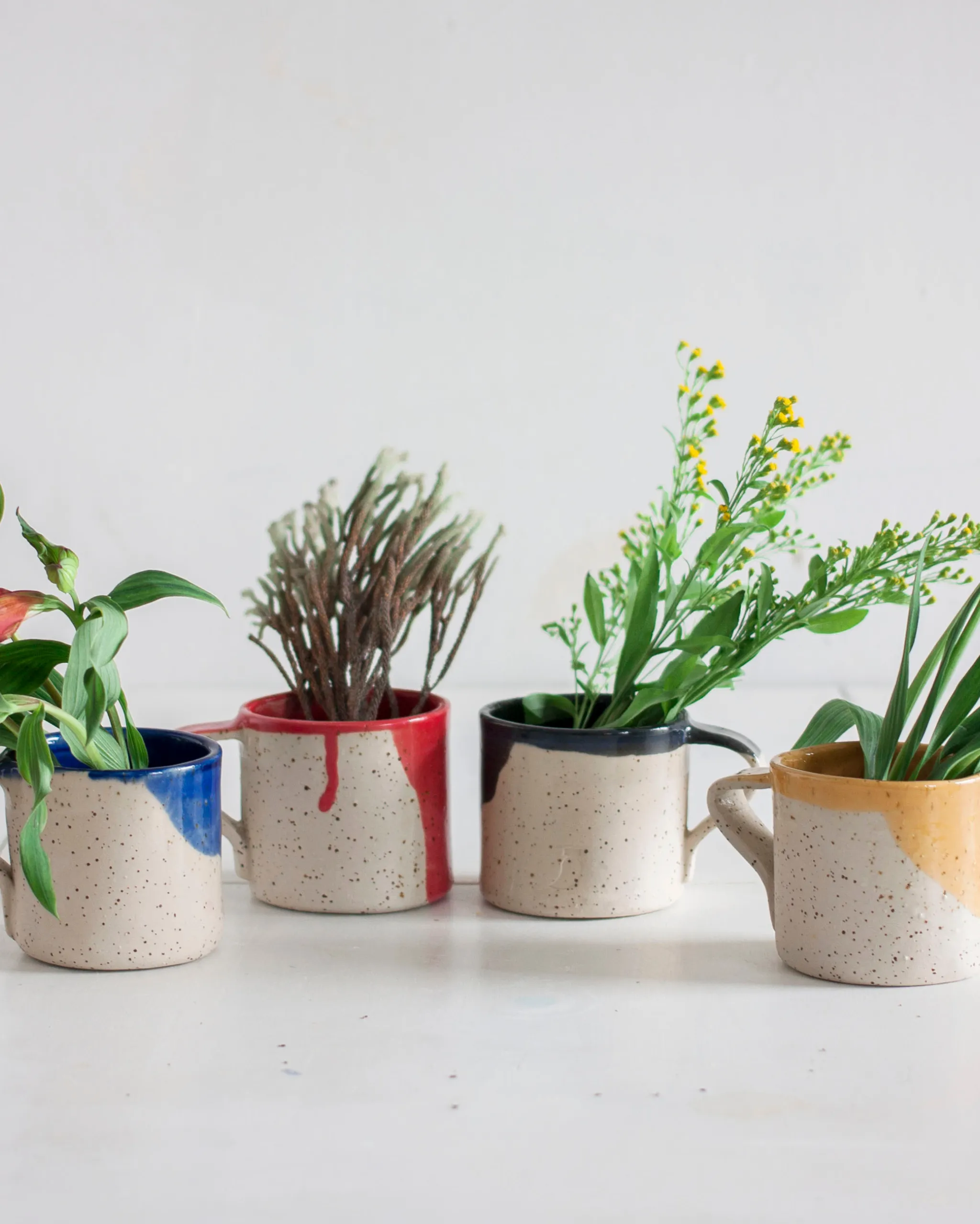 Handmade red ceramic mug