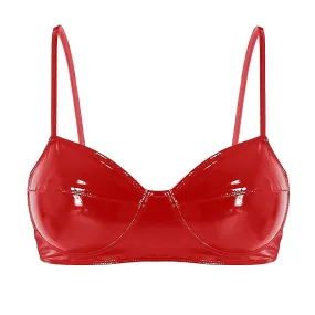 High Gloss Pvc Patent Leather Sexy Bra Leather Sexy Bra