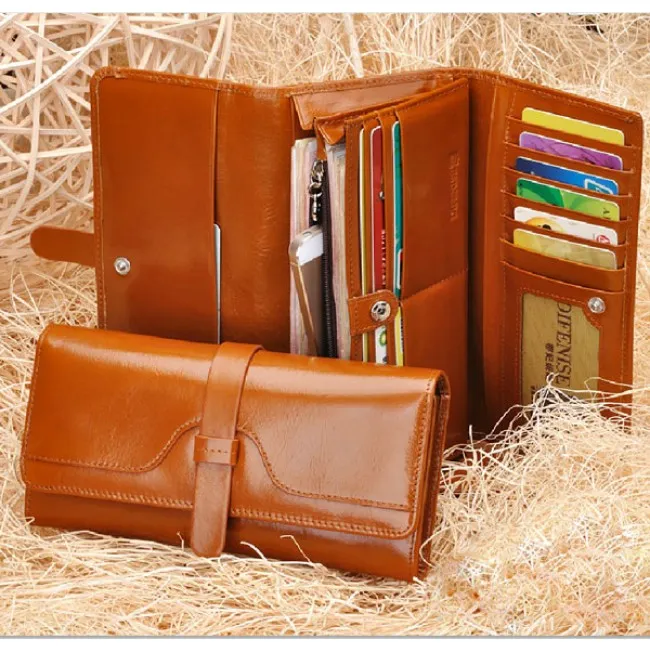 High Quality Leather Long Wallet Clutch 