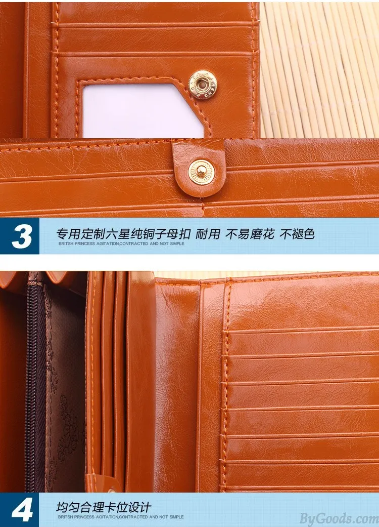 High Quality Leather Long Wallet Clutch 