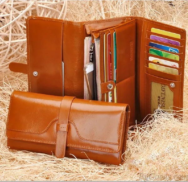 High Quality Leather Long Wallet Clutch 