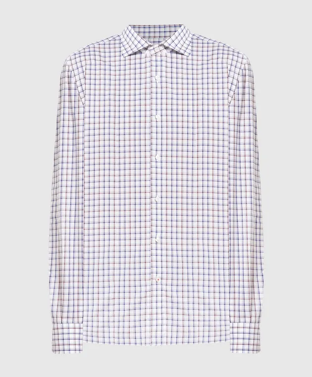 ISAIA White checked shirt