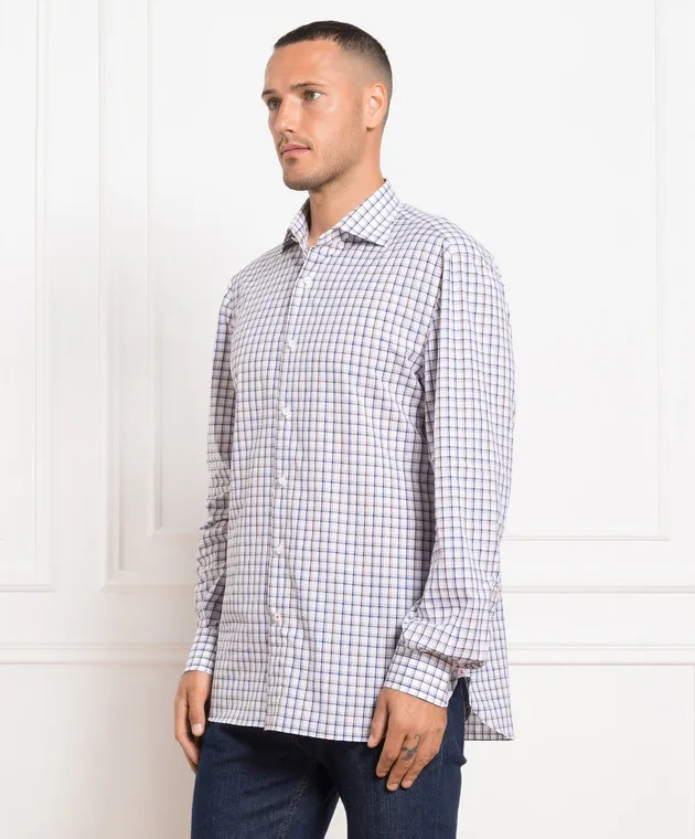 ISAIA White checked shirt