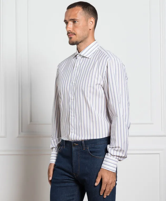 ISAIA White striped shirt