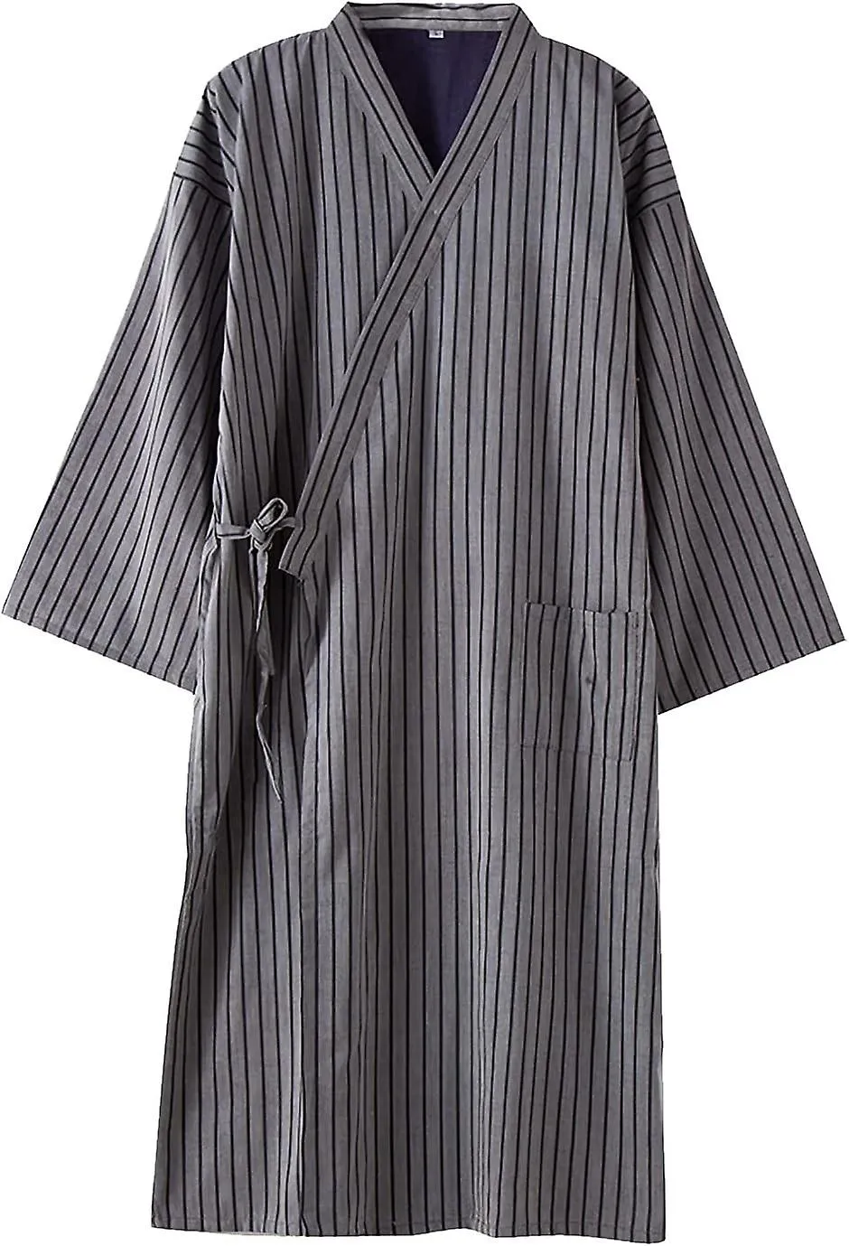 JAPANESE STRIPED KIMONO ROBE  SOFT VNECK YUKATA BATHROBE