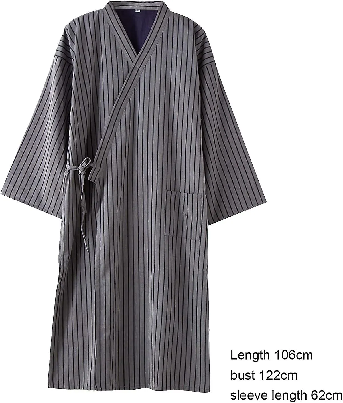 JAPANESE STRIPED KIMONO ROBE  SOFT VNECK YUKATA BATHROBE