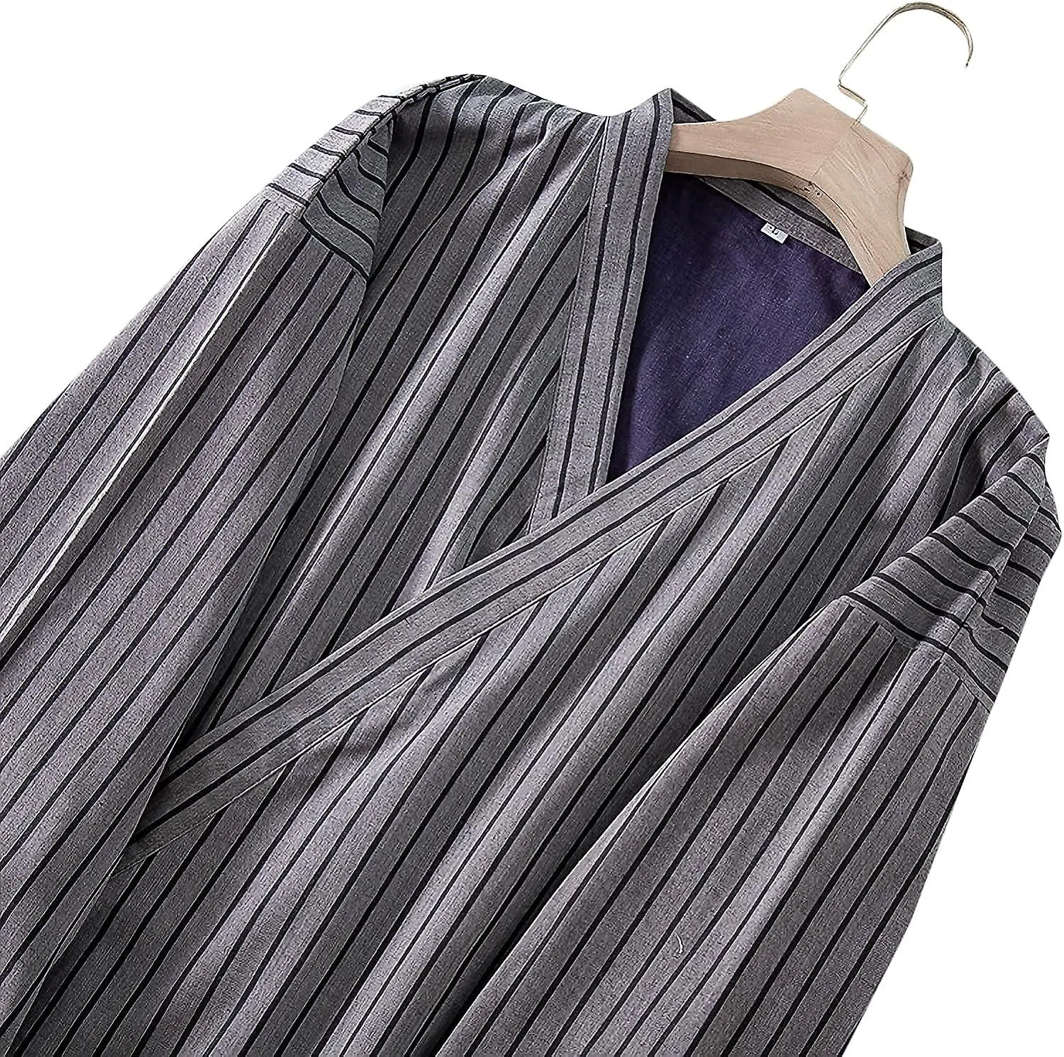 JAPANESE STRIPED KIMONO ROBE  SOFT VNECK YUKATA BATHROBE