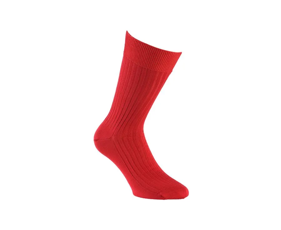 Men's Red Cotton Dress Socks