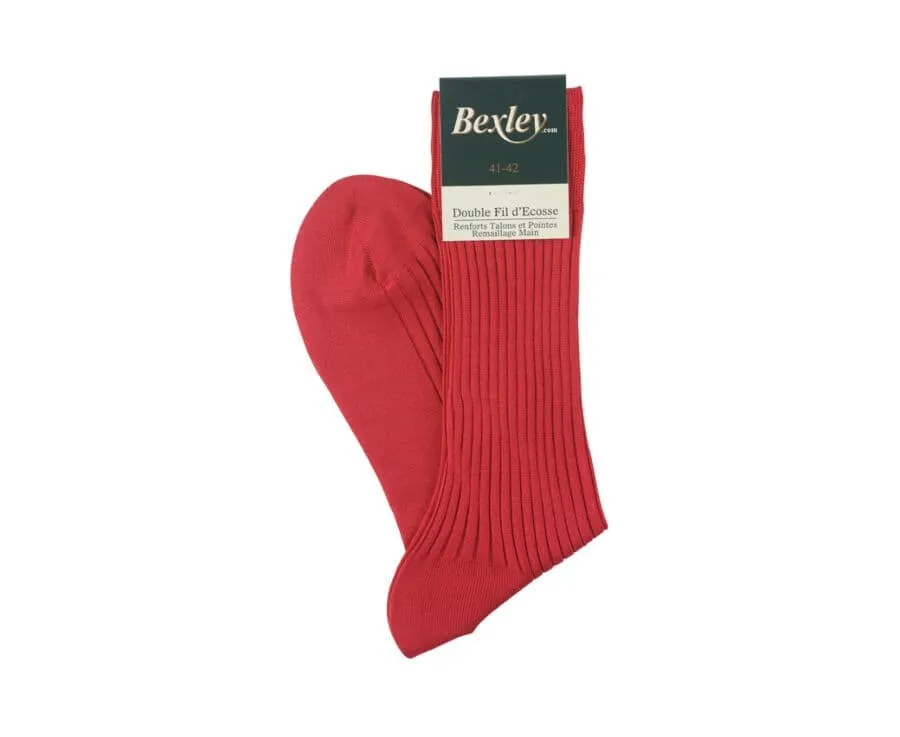 Men's Red Cotton Dress Socks