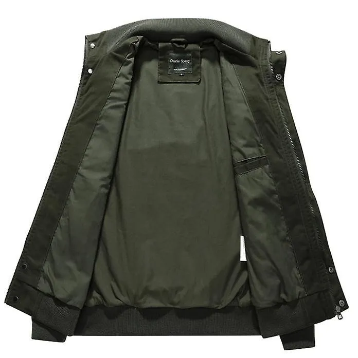 Men's Lightweight Cotton Military Jackets Spring and Autumn Casual Outerwear