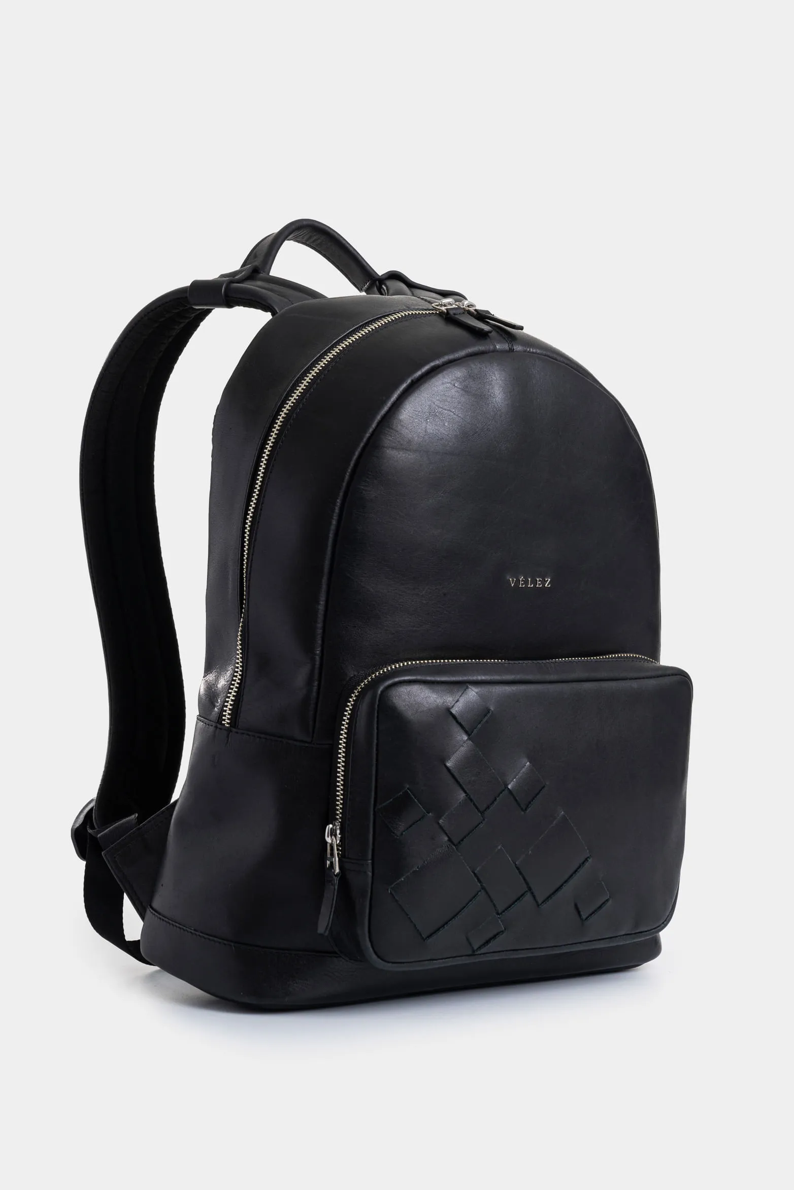 Morral Enif de cuero para hombre detalle tejido