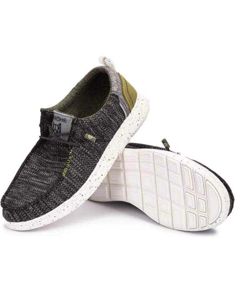 Nauticos de Hombre MEROHE ZAPATILLAS NEGRO-PISTACHO DE HOMBRE NEGRO-BLANCO