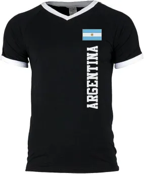 Old Glory World Cup Argentina Camiseta de fútbol para hombre con cuello en V