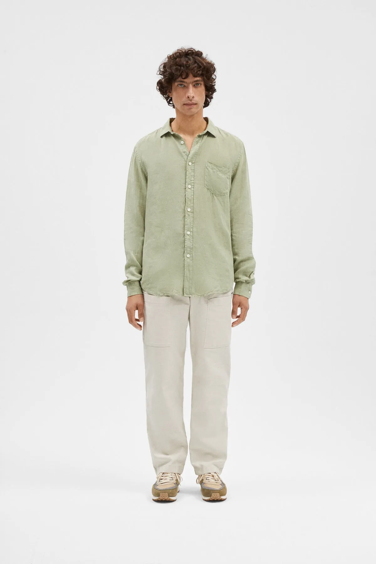 OLIVE LINEN SHIRT