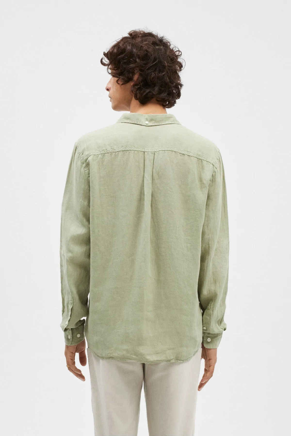 OLIVE LINEN SHIRT