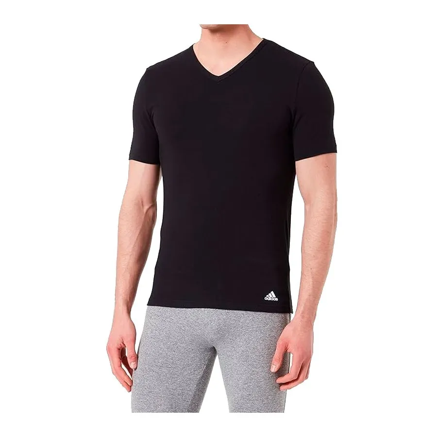 PACK 2 ADIDAS Camiseta CUELLO V FLEX COTTON NEGRO 4A2M05