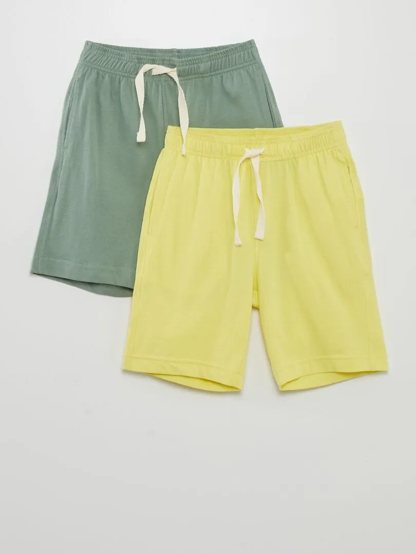 Pack de 2 shorts lisos - AMARILLO