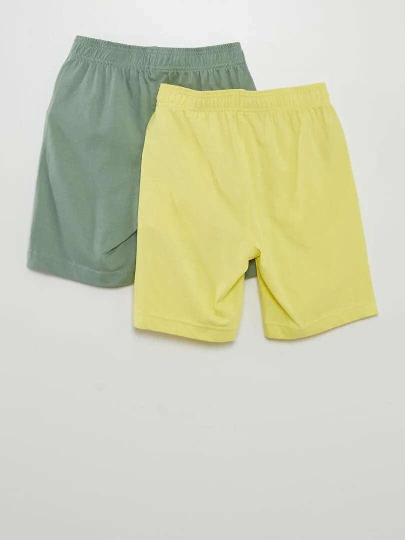 Pack de 2 shorts lisos - AMARILLO