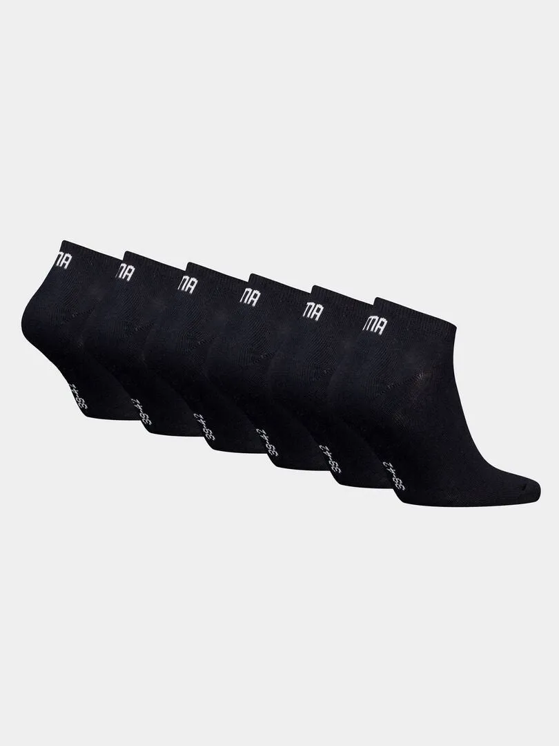 Pack de 6 pares de calcetines unisex 'Puma' - NEGRO