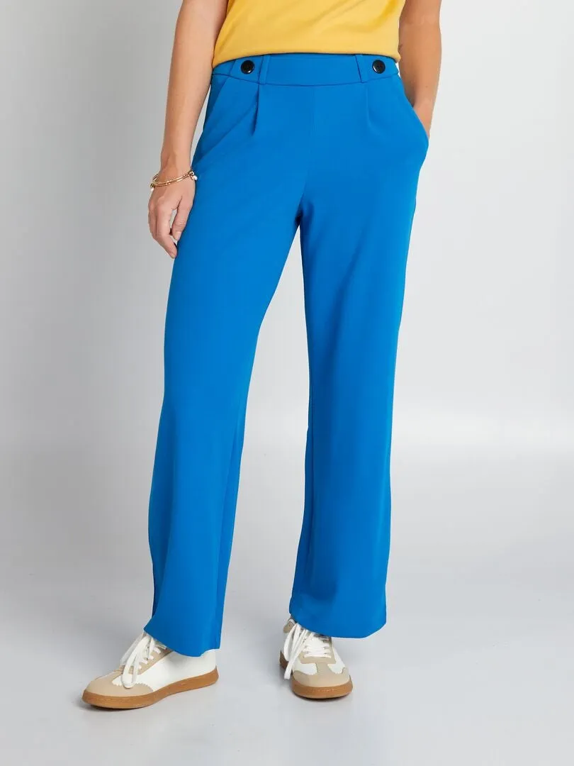 Pantalón ancho de tiro alto 'JDY' - AZUL