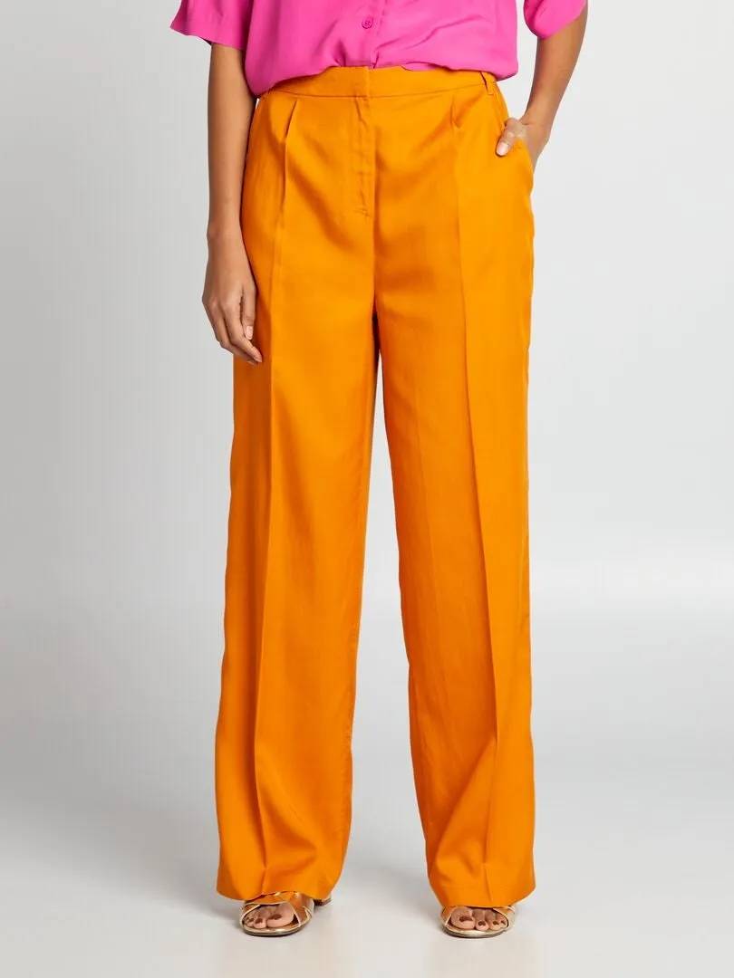 Pantalón ancho liso - NARANJA