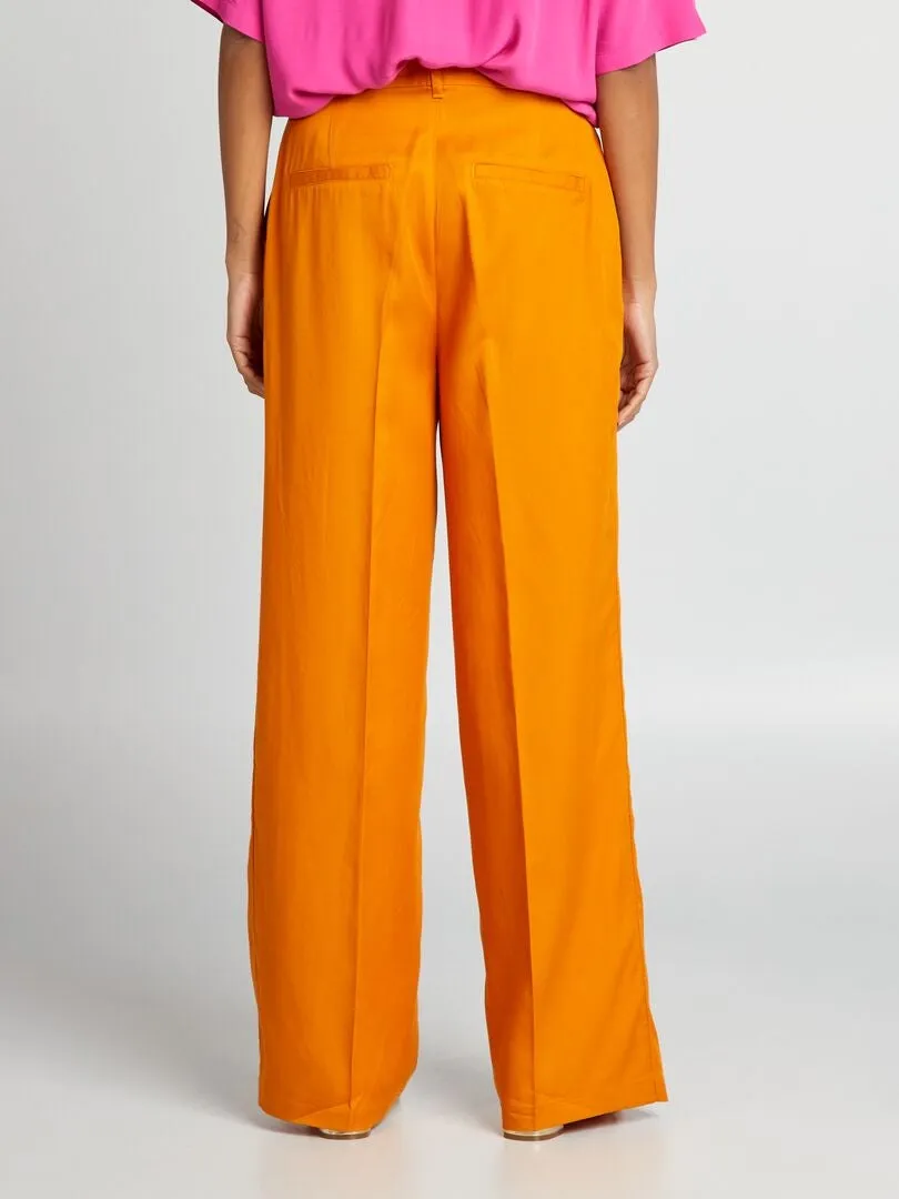 Pantalón ancho liso - NARANJA