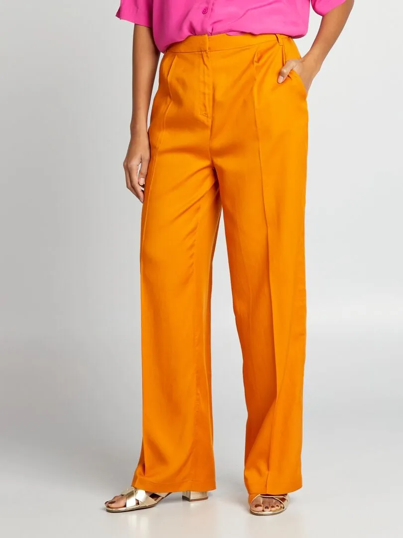 Pantalón ancho liso - NARANJA