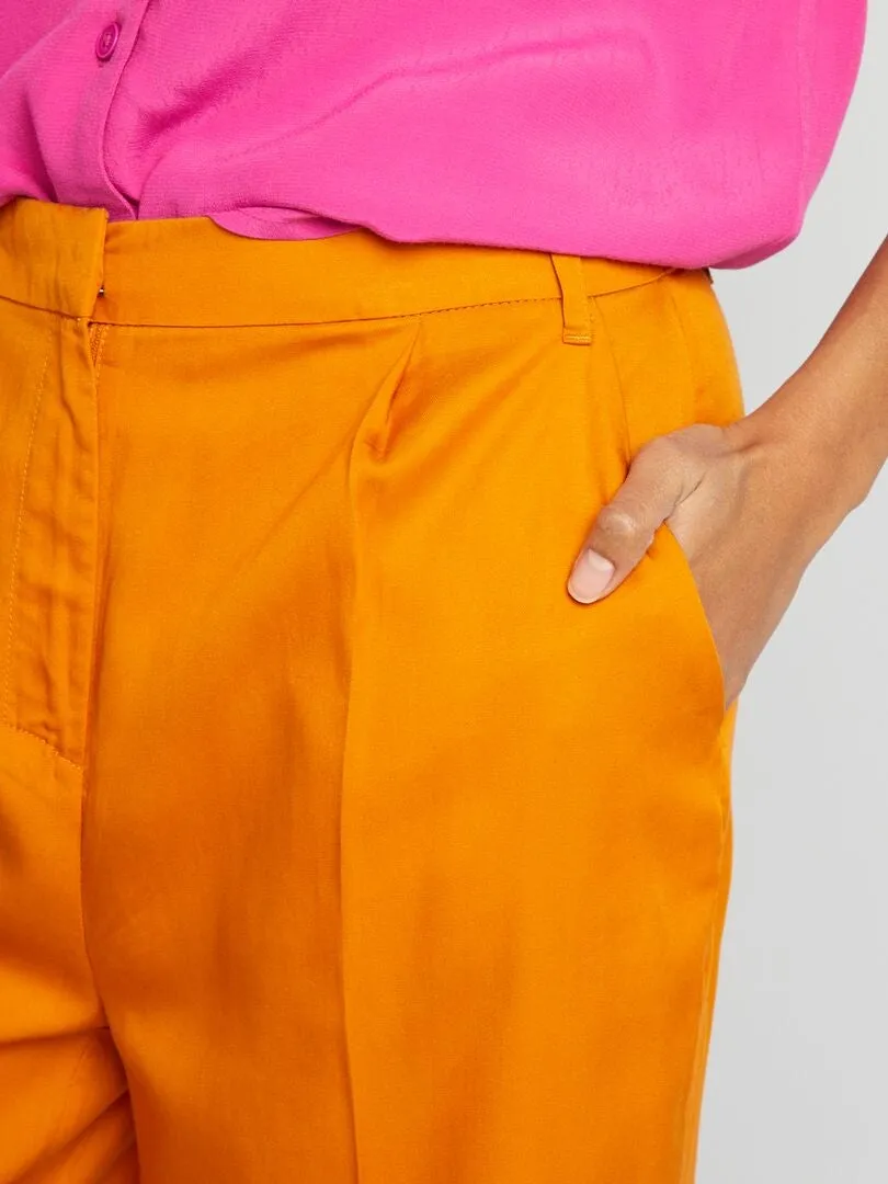 Pantalón ancho liso - NARANJA