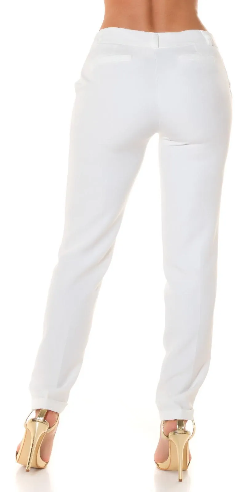 Pantalón casual liso blanco