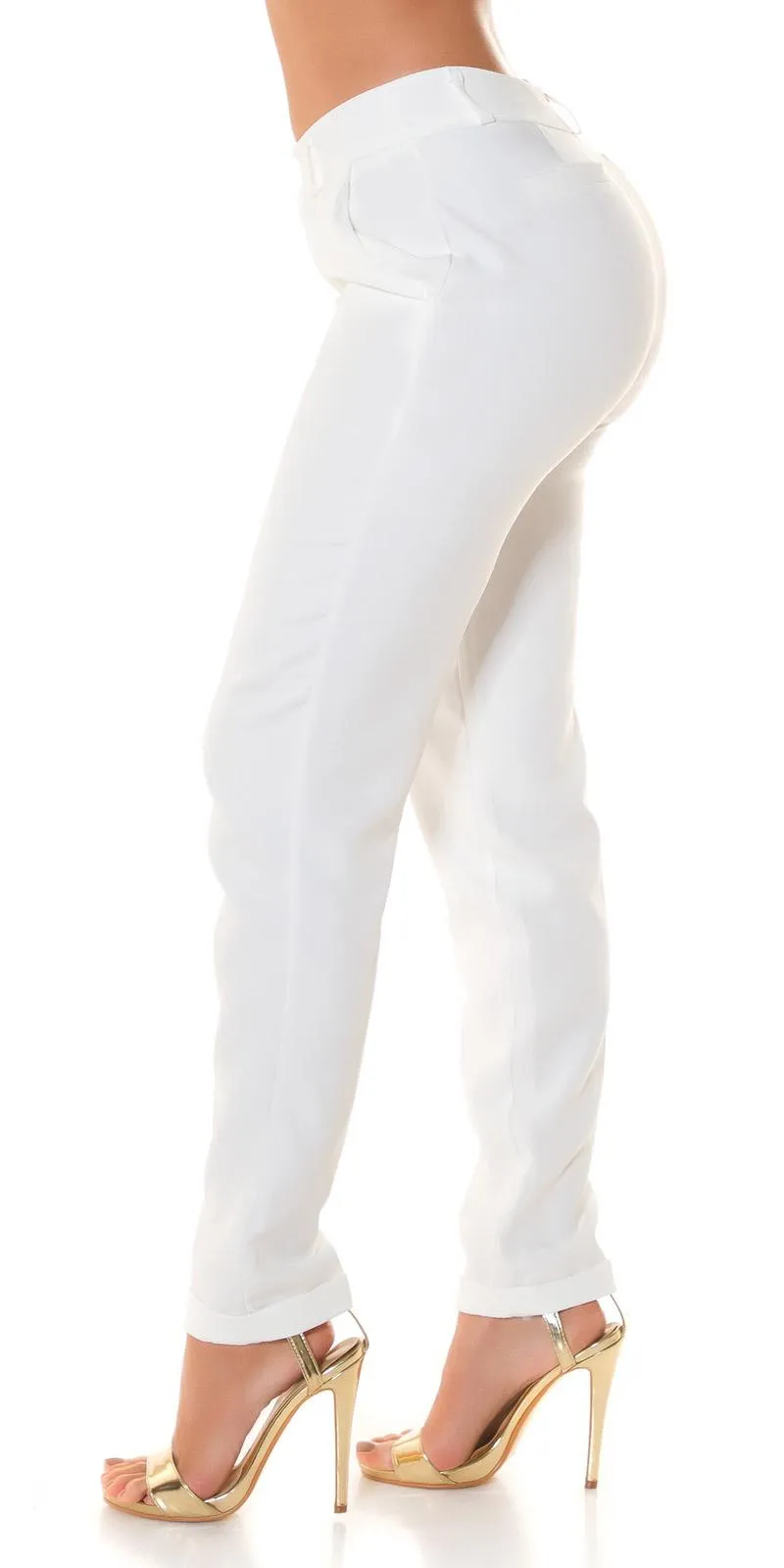 Pantalón casual liso blanco