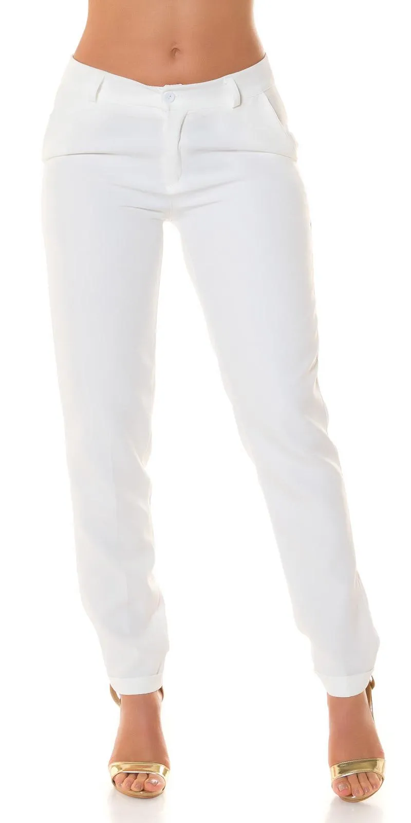 Pantalón casual liso blanco