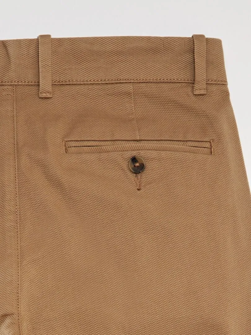 Pantalón chino de sarga - BEIGE