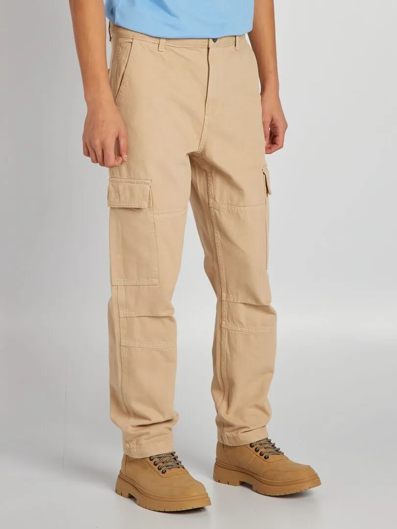 Pantalón con múltiples bolsillos - BEIGE