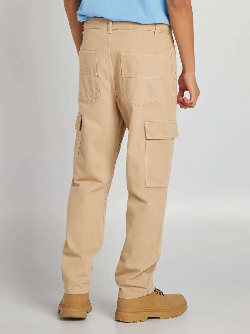 Pantalón con múltiples bolsillos - BEIGE