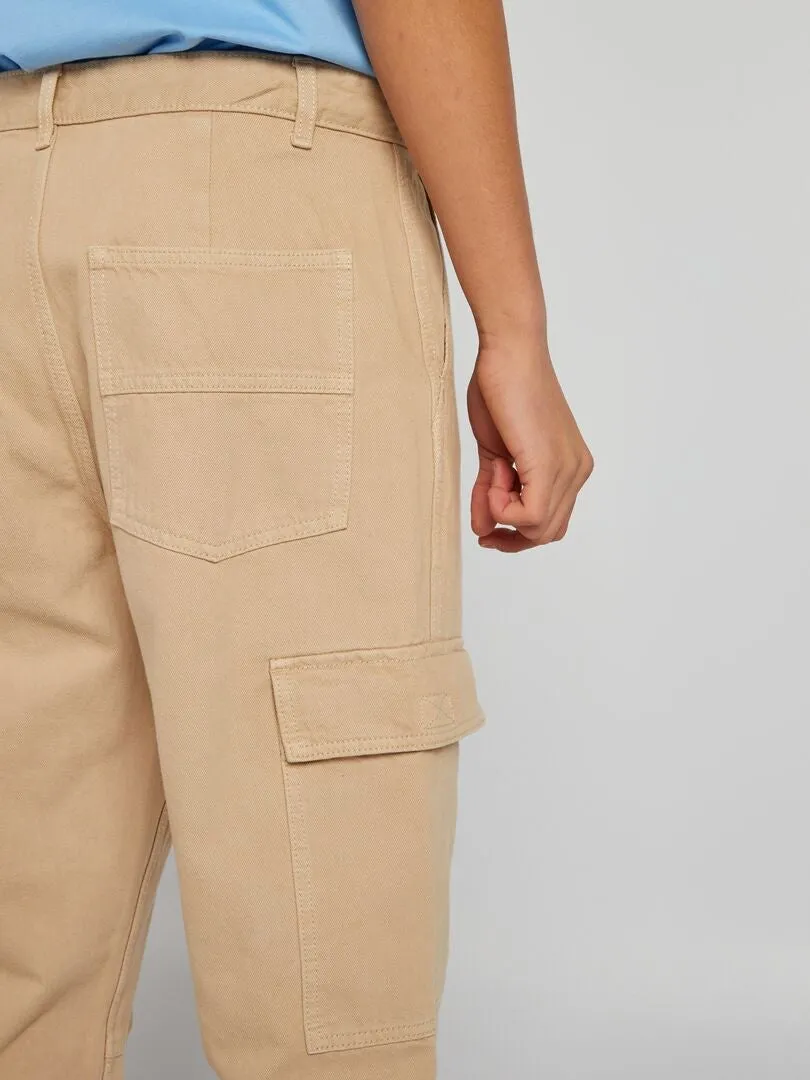 Pantalón con múltiples bolsillos - BEIGE