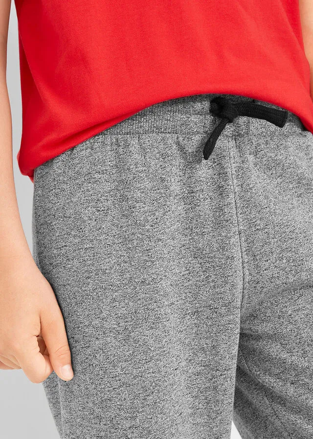 Pantalón de chándal para niño (2 unidades) Negro+gris jaspeado