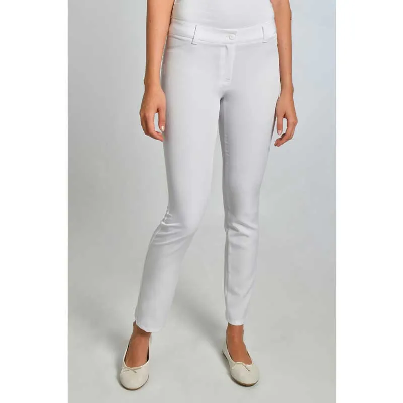 Pantalón de mujer bielástico Push-up blanco - Dyneke