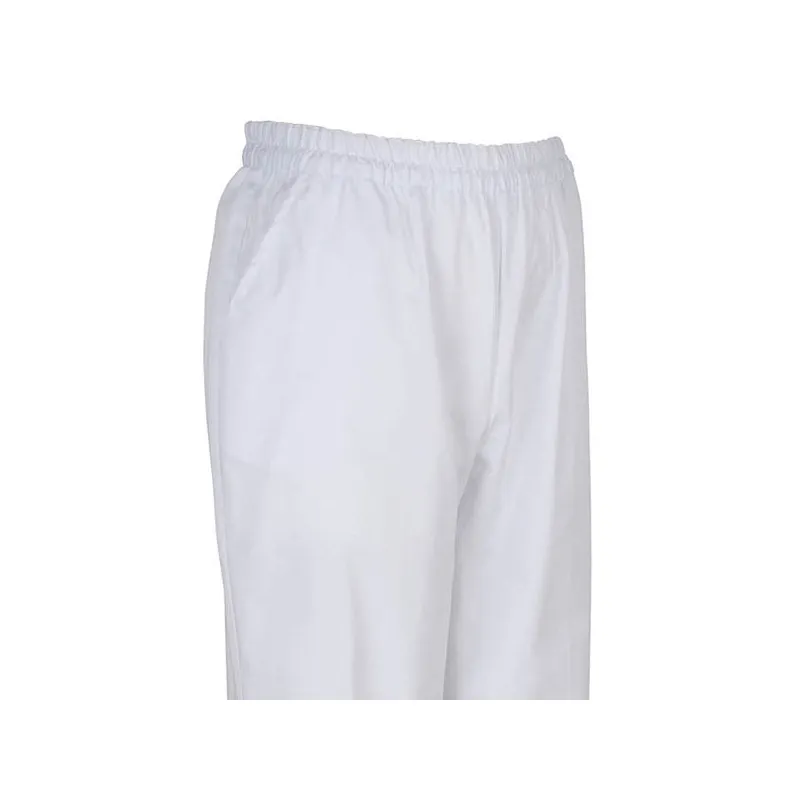 Pantalón laboral unisex con cintura elástica blanco - Sager