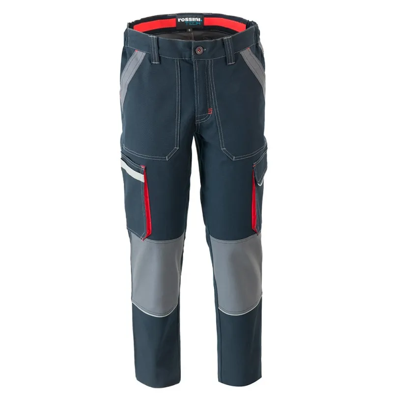 Pantalón Ultraflex multibolsillos bicolor azul marino - Rossini