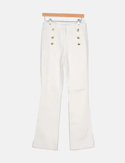 Pedro del Hierro Jeans bootcut blanco botones