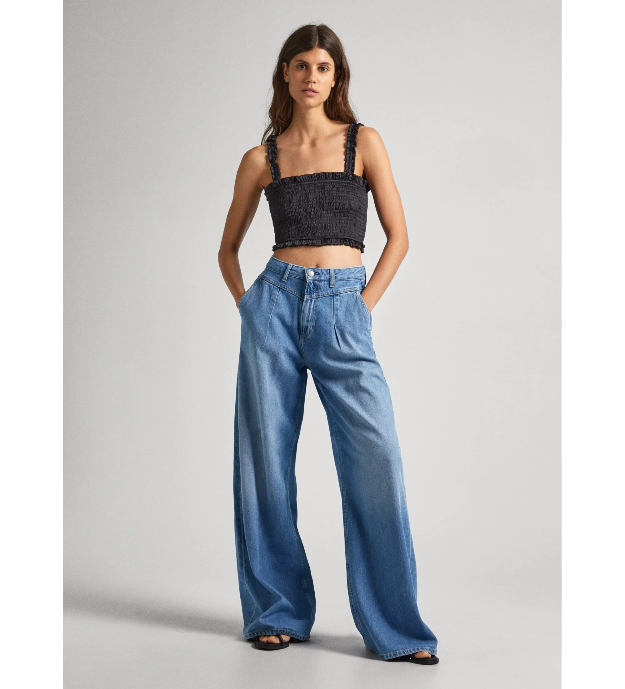 PEPE JEANS JEANS WIDE LEG UHW PLEAT AZUL