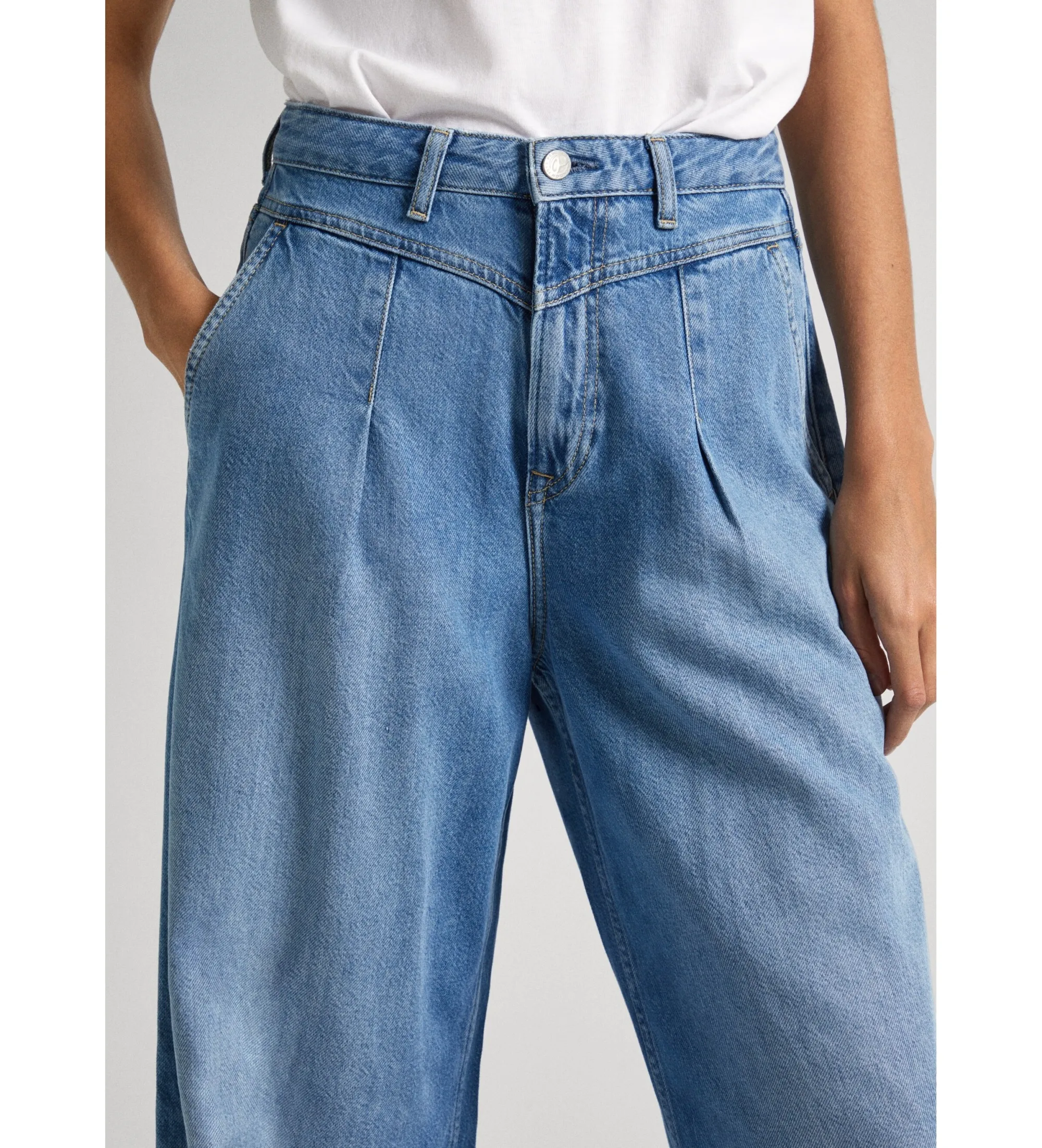 PEPE JEANS JEANS WIDE LEG UHW PLEAT AZUL