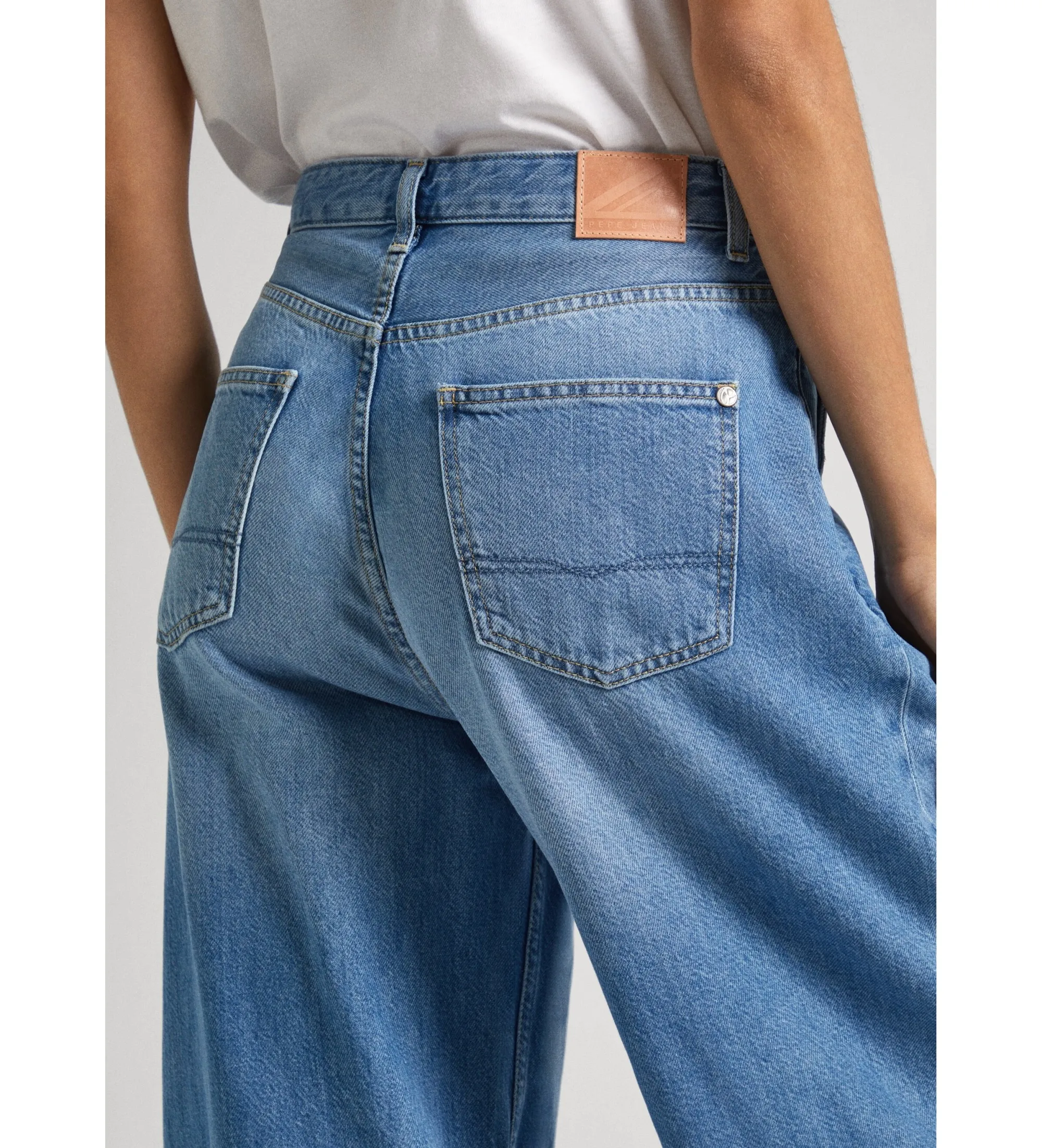 PEPE JEANS JEANS WIDE LEG UHW PLEAT AZUL