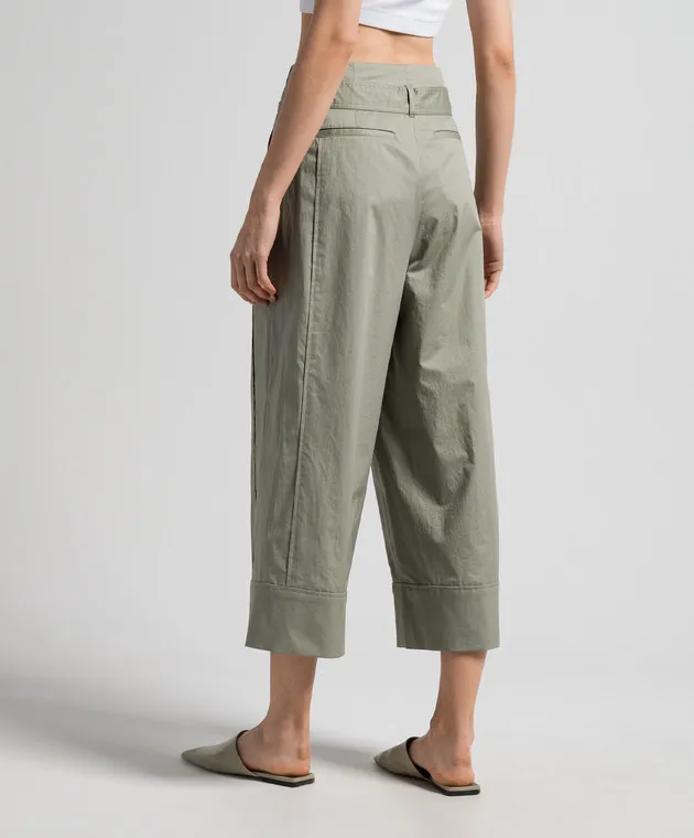 Peserico Green high rise culottes with logo patch