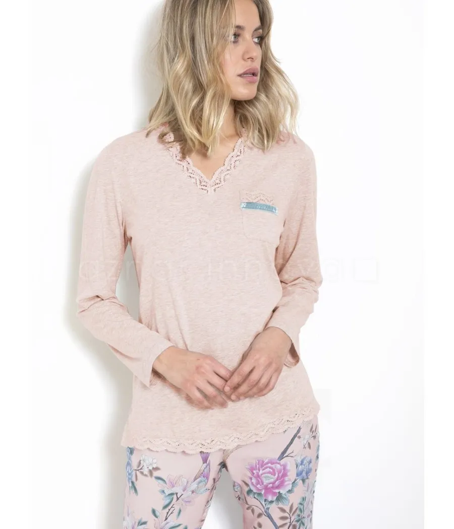 Pijama lencero mujer Admas flores punto viscosa