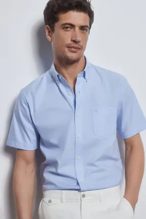 Plain short-sleeved non-iron shirt