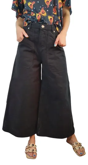 QÜINA Pantalón Ancho Negro