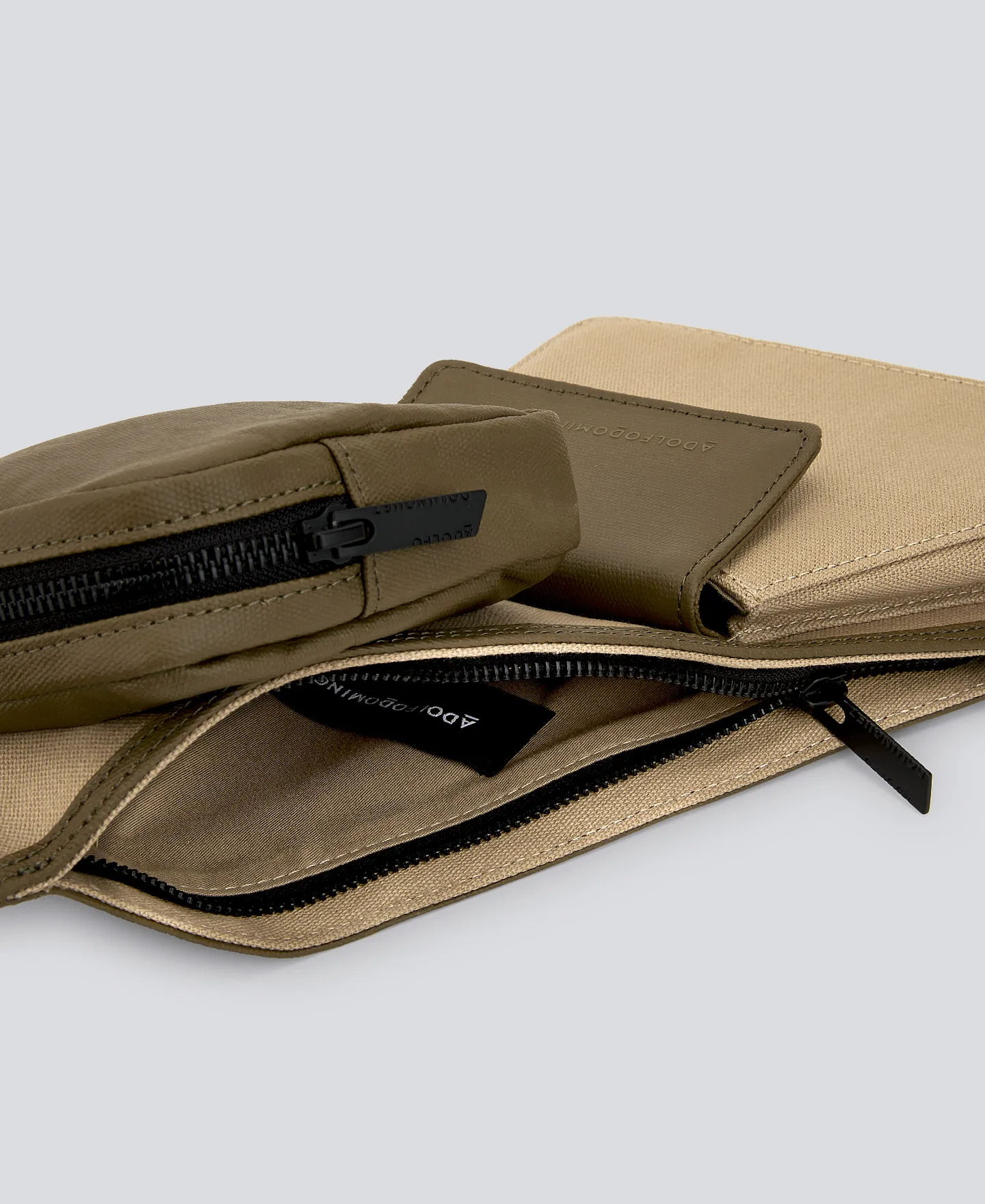 Recycled cotton camel crossbody for man