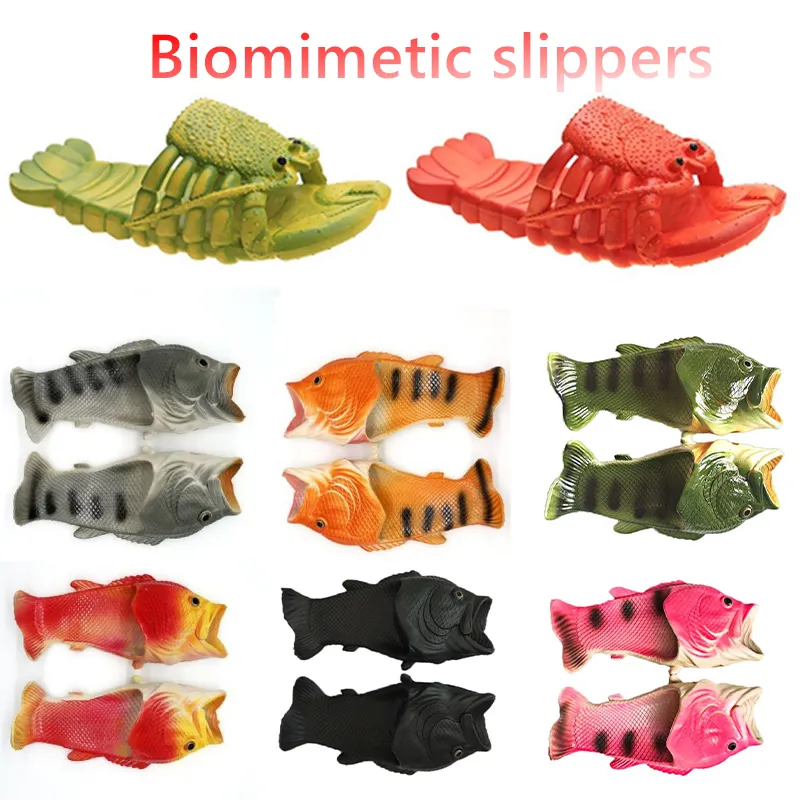 Sandalias de playa de moda para mujeres, hombres, zapatos planos de verano, sandalias suaves de langosta de 15 cm-28 cm, zapatil